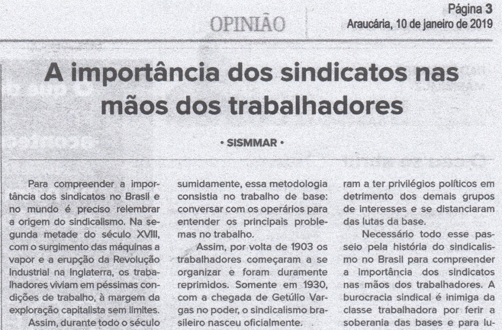 sindicato nas maos dos trabalhadores