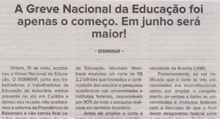 greve nacional da Educação